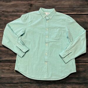 Old Navy Men’s Everyday Oxford Shirt Large Green Built-In Flex Long Sleeve